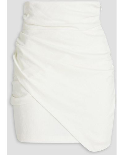 IRO Lannie Wrap-effect Draped Crepe Mini Skirt - White