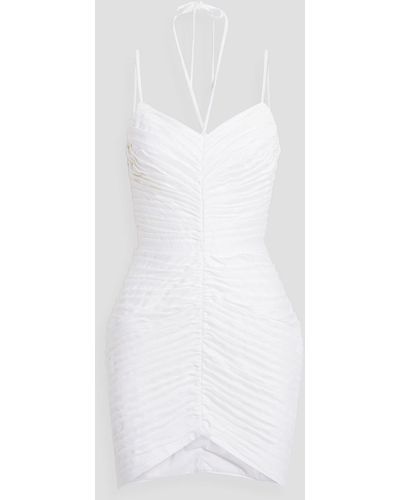 Rasario Pleated Linen-blend Mini Dress - White