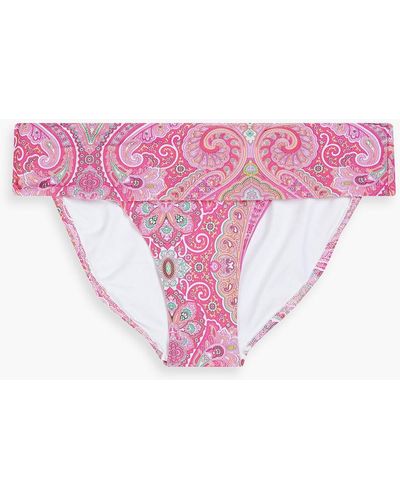 Melissa Odabash Brussels Paisley-print Mid-rise Bikini Briefs - Pink