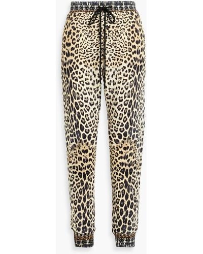 Camilla Leopard-print French Cotton-terry Track Trousers - Multicolour