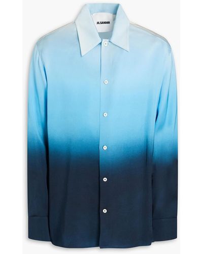 Jil Sander Dip-dye Satin Shirt - Blue