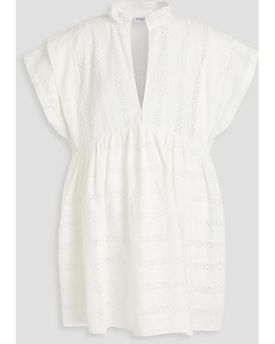 Claudie Pierlot Russe Broderie Anglaise Cotton Mini Dress - White