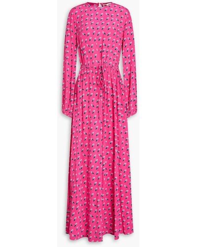 Diane von Furstenberg Sydney Printed Crepe De Chine Maxi Dress - Pink