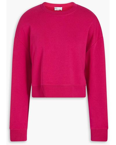 RED Valentino Ruffled French Cotton-blend Terry Sweatshirt - Pink