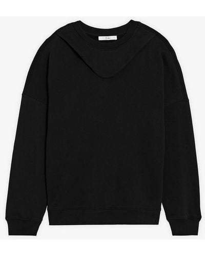 Tibi French Cotton-terry Sweatshirt - Black
