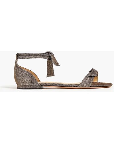 Alexandre Birman New Clarita Bow-detailed Lamé Sandals - Metallic