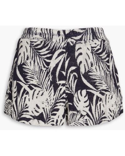 The Upside Naomi Printed Cotton-blend Terry Shorts - Blue