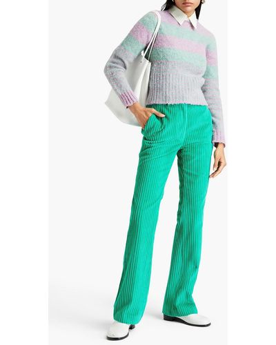 Victoria Beckham Cotton-corduroy Flared Pants - Multicolor