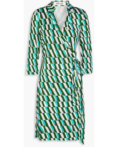Diane von Furstenberg Jeanne Printed Silk-jersey Wrap Dress - Green