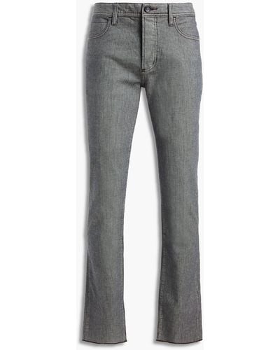 James Perse Slim-fit Herringbone Stretch-cotton Pants - Grey