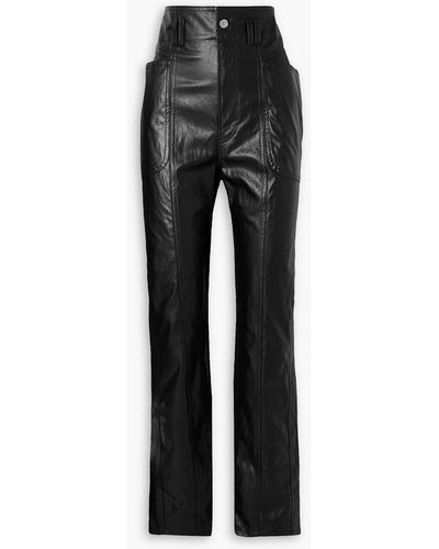 Isabel Marant Tessini Faux Leather Tapered Trousers - Black