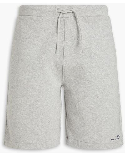 A.P.C. Coed Printed Cotton-jersey Drawstring Shorts - Grey
