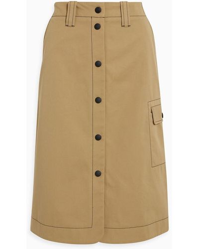 MSGM Cotton-canvas Midi Skirt - Natural