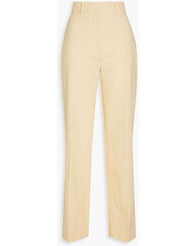 JOSEPH Tadeo Cotton-blend Broderie Anglaise Straight-leg Trousers - Natural