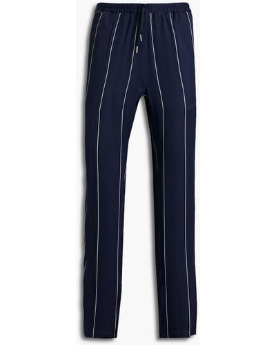 Sandro Marine Tapered Pinstriped Twill Trousers - Blue
