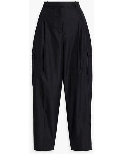 3.1 Phillip Lim Pleated Cotton-blend Poplin Tapered Pants - Blue