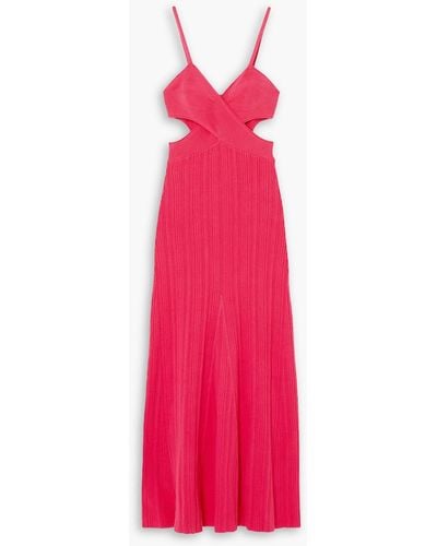 Anna Quan Sabrina Cutout Ribbed Cotton-blend Midi Dress - Pink