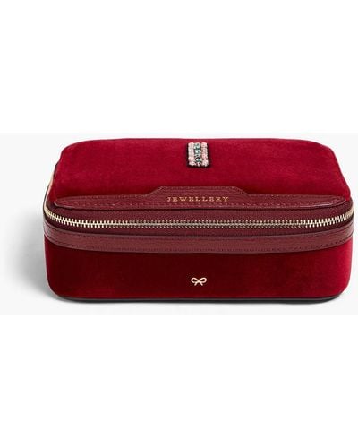 Anya Hindmarch Embellished Velvet Jewellery Box - Red