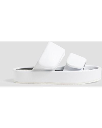 Dries Van Noten Padded Leather Platform Sandals - White