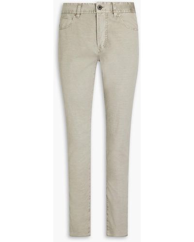 James Perse Slim-fit Cotton-blend Twill Trousers - Natural