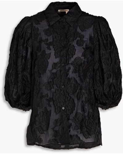 Stella Nova Helene Floral-jacquard Shirt - Black