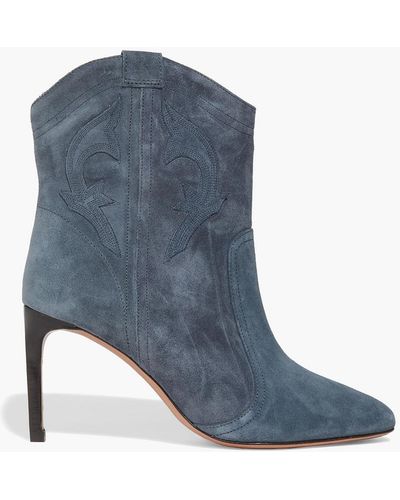 Ba&sh Caitlin Suede Ankle Boots - Blue