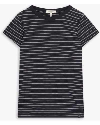 Rag & Bone Striped Cotton-jersey T-shirt - Black