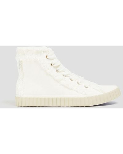 Zimmermann Frayed Canvas High-top Trainers - White