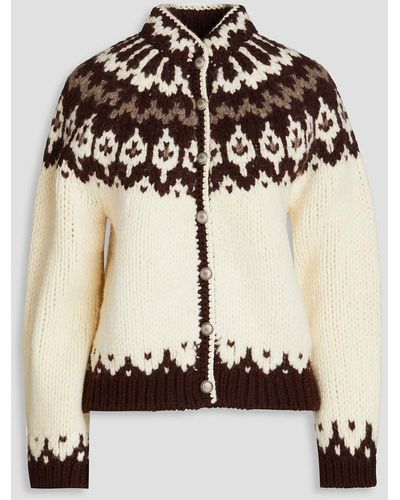 RE/DONE Cardigan aus wolle mit fair-isle-muster - Natur