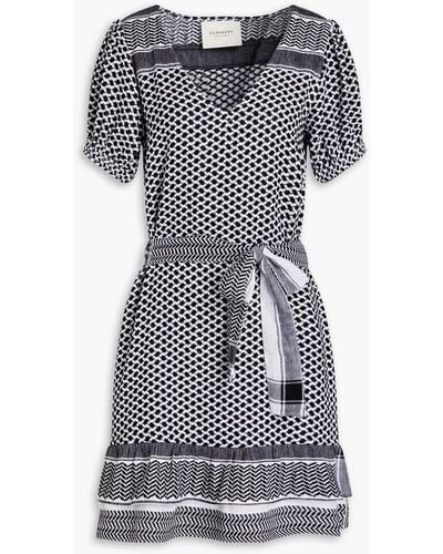 Summery Copenhagen Livia Cotton-jacquard Mini Dress - Grey