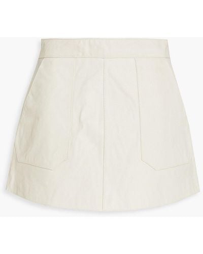 Envelope Hill Leather Skirt - White