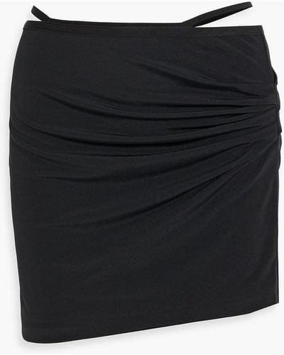 Helmut Lang Ruched Stretch-crepe Mini Skirt - Black