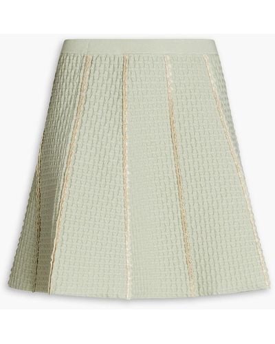 Sandro Waffle-knit Mini Skirt - Green