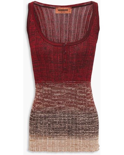 Missoni Ribbed-knit Top - Red