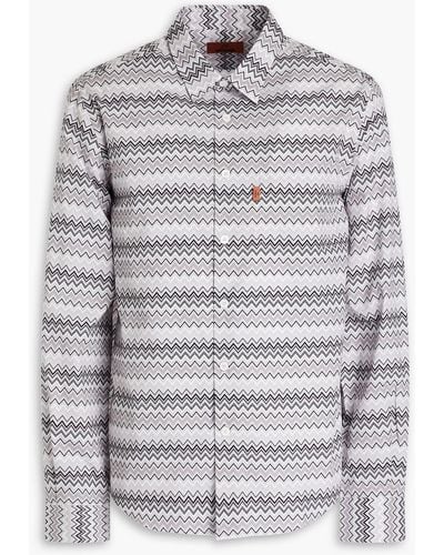 Missoni Striped Cotton-poplin Shirt - Gray