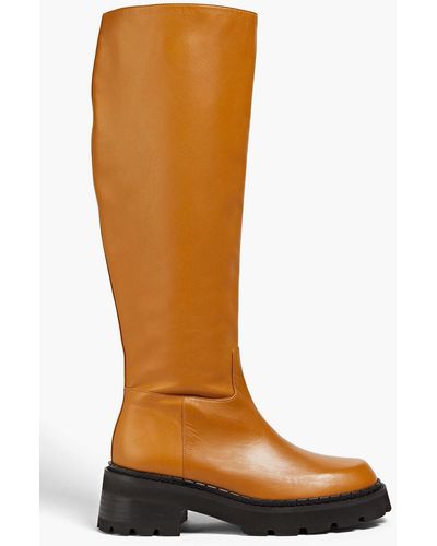 BY FAR Russel Leather Knee Boots - Brown