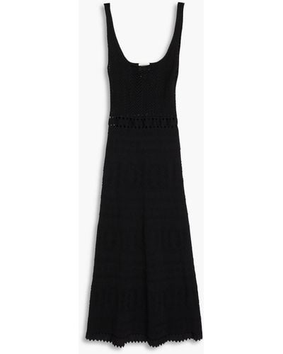 Claudie Pierlot Crochet-knit Midi Dress - Black