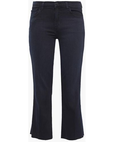 J Brand Selena Cropped Mid-rise Bootcut Jeans - Blue