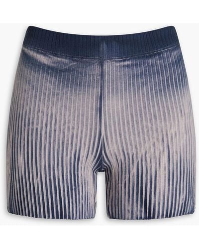 Cotton Citizen Gebleichte shorts aus einer gerippten baumwollmischung - Blau