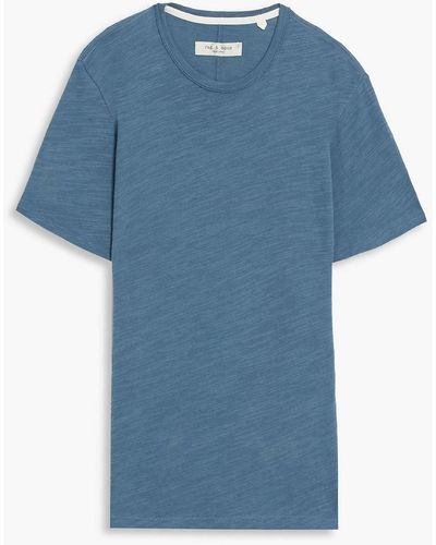 Rag & Bone Slub Organic Cotton-jersey T-shirt - Blue
