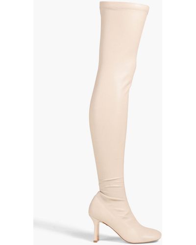 Stella McCartney Ivy Faux Stretch-leather Over-the-knee Boots - White
