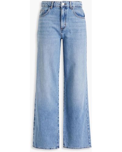 Claudie Pierlot Hoch sitzende jeans mit weitem bein in ausgewaschener optik - Blau
