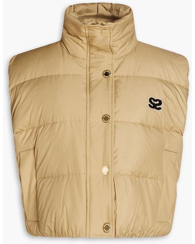 Sandro Story Cropped Quilted Shell Vest - Natural