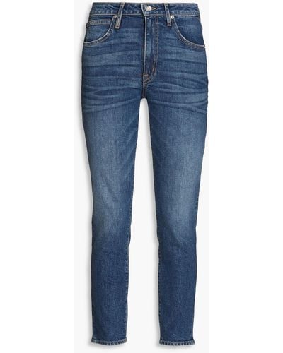 SLVRLAKE Denim Lou Lou Cropped High-rise Slim-leg Jeans - Blue