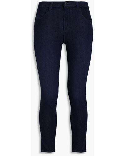 J Brand Hoch sitzende cropped skinny jeans - Blau