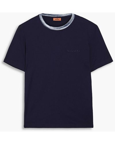 Missoni T-shirt aus baumwoll-jersey - Blau