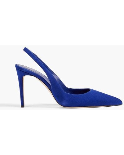 Victoria Beckham Suede Slingback Court Shoes - Blue
