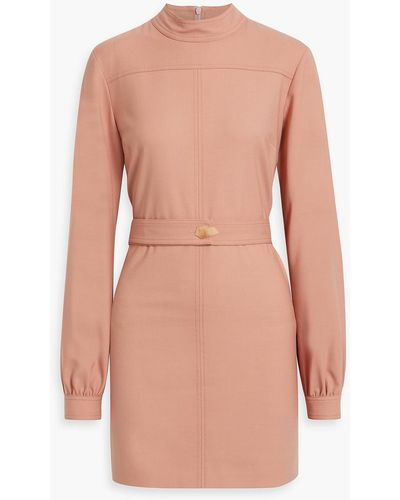 Victoria Beckham Belted Twill Mini Dress - Pink