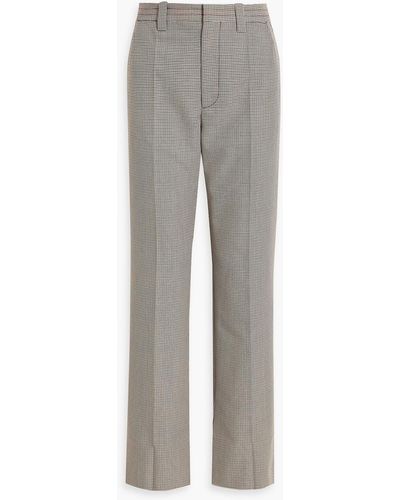 Marni Houndstooth Wool-blend Straight-leg Trousers - Grey