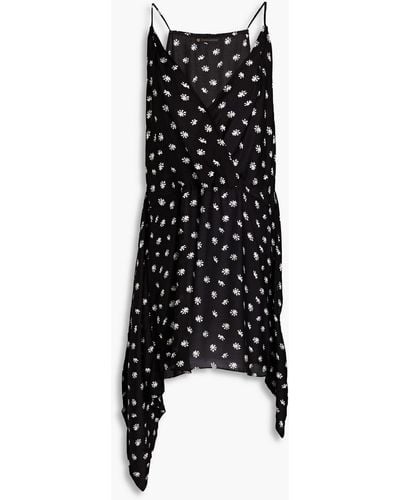ViX Sally Wrap-effect Printed Mousseline Mini Dress - Black